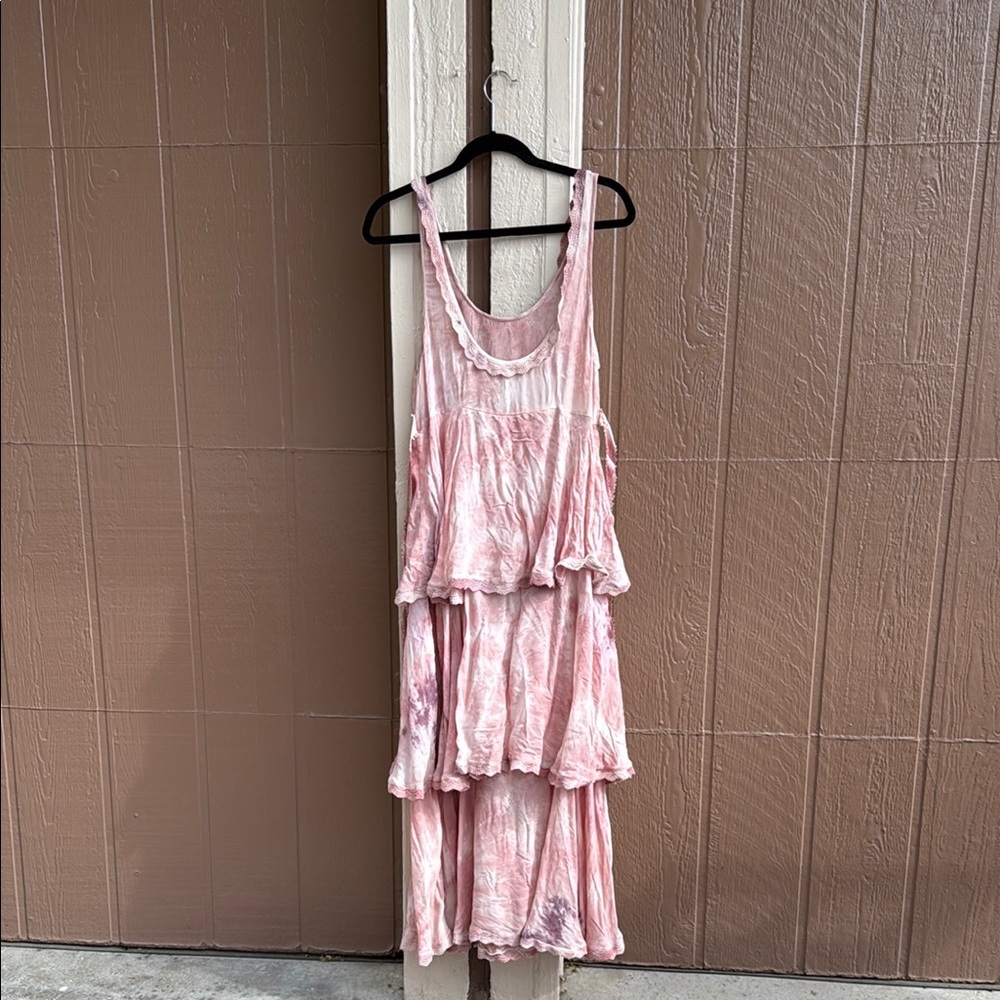 Free People Pink Sleeveless Tiered Maxi Sundress - Picture 5 of 6